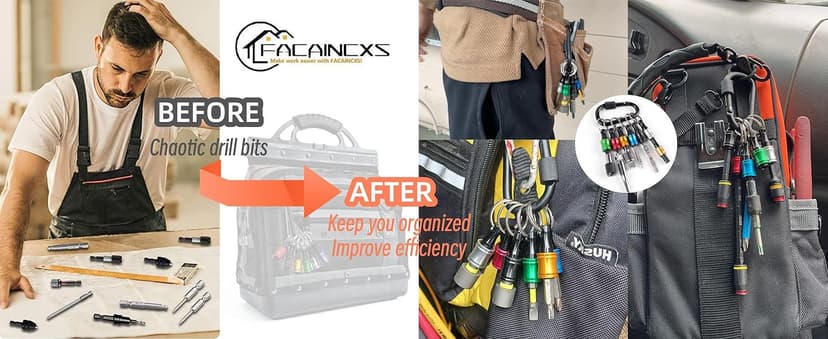 12PCS Bit Holders 1/4 Socket, Hex Shank Screwdriver Bit Holder for Impact Driver Drill Bit Keychain Extension Bar Quick Release Easy Change, Screwdriver Bit Holders for Tools & Home Improvement Gift