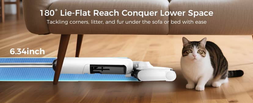 Smart Wet Dry Vacuum Cleaner,Cordless Vacuum Mop Combo with Edge Cleaning,All-in-One Floor Cleaner for Hard Floors,Self-Cleaning,35mins Runtime,LED Display,Voice Prompts