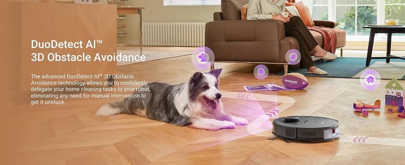 Eureka E20 Plus Robot Vacuum with Bagless Self Emptying Station, Robotic Vacuum and Mop Combo, 45-Day Capacity, Upgraded 8000Pa Suction and Anti Hair-Tangling Brush, LiDAR Navigation, App Control