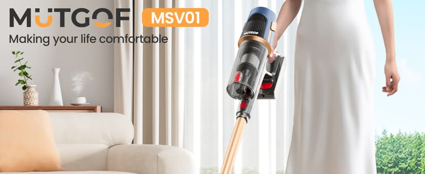 Cordless Vacuum Cleaner, 30Kpa Vacuum Cleaners for Home, Max 50Mins Runtime, Anti-Tangle Stick Vacuum, LED Screen, 1.5L Dust Cup, Rechargeable Lightweight Vacuum for Hardwood Floor, Carpets, Pet Hair
