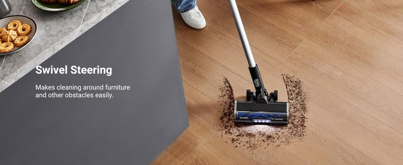 Eureka Stylus Elite NEC490BL Cordless Stick Vacuum, 350W Powerful Suction, Self-Emptying Station, 60-Min Runtime, Anti-Tangle Brushroll, 5-Layer HEPA Filtration, Ideal for Pet Hair&All Floor Types