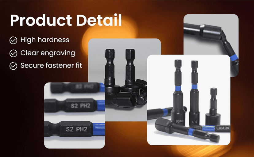 39-Piece Magnetic Nut Driver Set, Includes Metric & SAE Impact Driver Bit Set, Bit Extension & Drill Bit Adapter | 1/4" Hex Shank | Cr-V Steel, Screwdriver Bits, Bit Holder, Slotting Tool Box