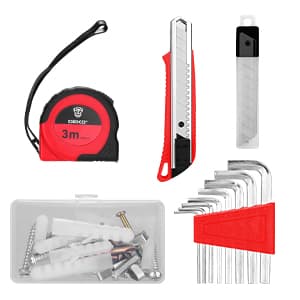 DEKOPRO Drill Set: Tool Set with 8V Red Cordless Drill, Home Tool Kit with Drill, Hand Tool Kits for Women 126 Piece