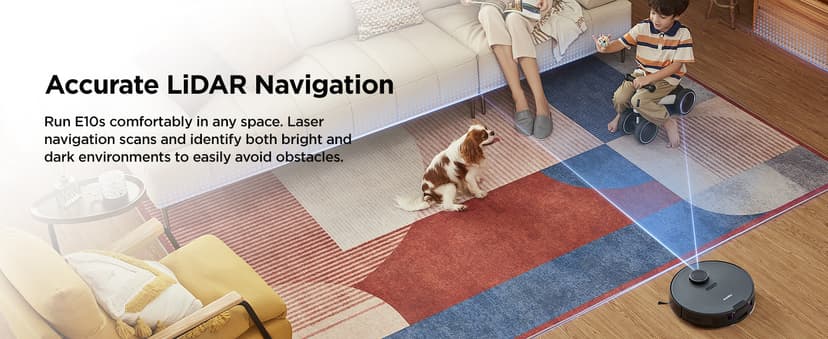 Eureka Robot Vacuum with Bagless Self Emptying Station, 2 in 1 Robotic Vacuum and Mop Combo, 60-Day Capacity, 4000Pa Suction, Auto Lifting Mop, LiDAR Navigation,NER E10s