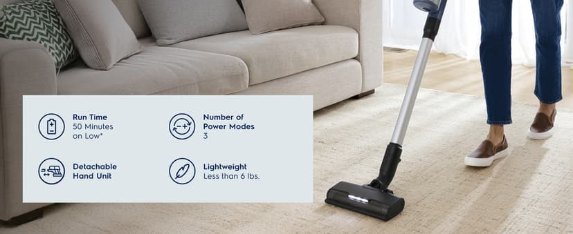 Electrolux Ultimate600 Cordless Stick Vacuum with PowerPro Bristle Nozzle and Larger Dust Bin Capacity, 50-Minute Run Time, 3 Power Modes, Denim Blue