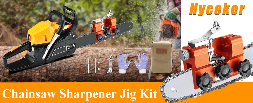 2025 Upgraded Chainsaw Sharpener with Tungsten Carbide Burr File, Hand-Cranked Chainsaw Sharpening Jig Kit, Chain Saw Sharpener Tool, Chainsaw Chain Sharpener