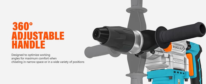 Berserker 1-9/16" SDS-Max Heavy Duty Rotary Hammer Drill with Vibration Control,Safety Clutch,13 Amp 3 Functions Demolition Rotomartillo for Concrete-Including 4 Drill Bits,2 Chisels,Carrying Case