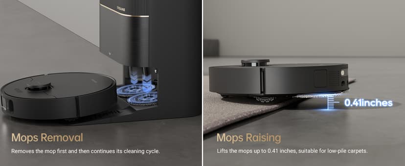 dreame X30 Ultra Robot Vacuum and Mop Combo, Extendable & Liftable Mop, 75Days Self-Emptying Robot Vacuum, 260Mins Runtime, 8,300 Pa Suction, 140°F Self-Cleaning & Auto-Drying Mops