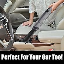 Handheld Vacuum Cordless, Lightweight 1.4lb with Powerful Suction, Charging Dock, Single Touch Empty and Detachable Dust Cup (Frosted Silver)