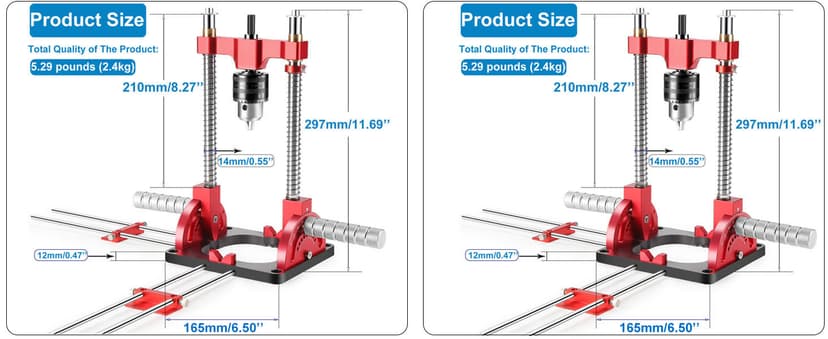 Portable Drill Guide Multi Angle Drill Guide Self-Centering Precision Drilling Jig Attachment for Drilling Angled or Straight Holes,Heavy-Duty 0° to 60° Angle Drilling Guide