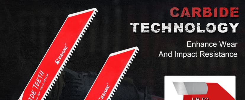 EZARC Carbide Reciprocating Saw Blade R978HM Endurance for Thick Metal, Cast Iron, Alloy Steel 9-Inch 8TPI, 3-Pack