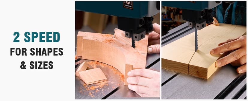 3Amp 9 Inch Benchtop Band Saw, 2-Speed(1700/2500FPM)with 360° Work Light, Miter Gauge & Rip fence, Steel Base, Band Saws for Woodworking