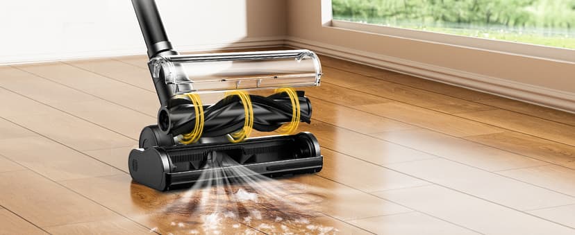 Cordless Vacuum Cleaner, 46KPa/500W Stick Vacuum with 55 Mins Runtime, Self-Standing Vacuum Cleaner for Home, LED Display, Anti-Tangle Brush, Rechargeable Vacuum for Pet Hair