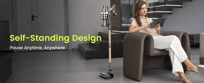 Cordless Vacuum Cleaner, 550W/48Kpa Self-Standing Vacuum Cleaners for Home, up to 70 mins Run Time, Powerful Suction with Touch Screen, Stick Vauum Cleaner for Pet Hair,Carpet,Hardwood Floor