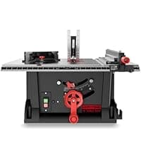 10-inch Sliding Compound Miter Saw, 5000RPM, 15 Amp, Single Bevel 0-45° with Extension Table, 36T Blade, Power Saw for Metal, Plastic, Wood, Laminates