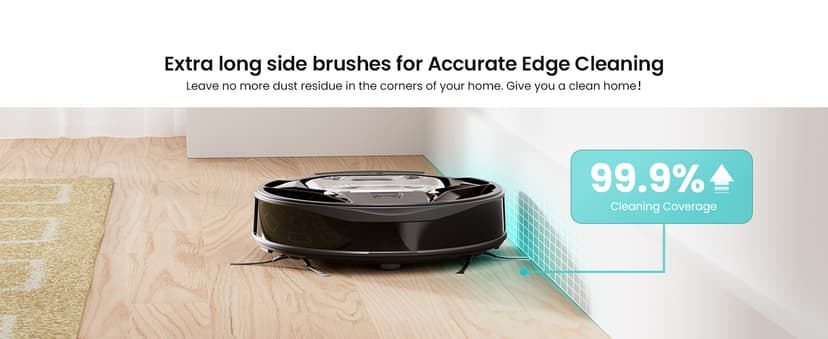 Lefant M320 Robot Vacuum Cleaner, Carpet Detection, 6,000 Pa Suction, Low Noise, 800ml Visible Dustbin, 210 Mins Runtime, Self-Charging, Works with Alexa, Ideal for Hard Floor, Pet Hair, Black