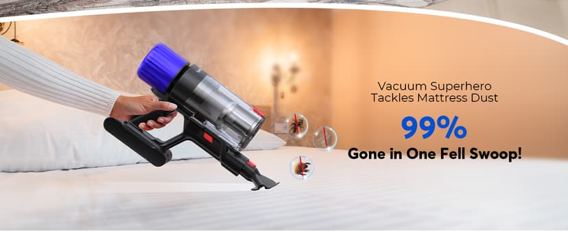 Cordless Vacuum Cleaner, Stick Vac Specifically Handling Pet Hair, Up to 50 Minutes, 500W Powerful Suction, Rechargeable, Lightweight for Carpet, Hard Floor, Deep Dark