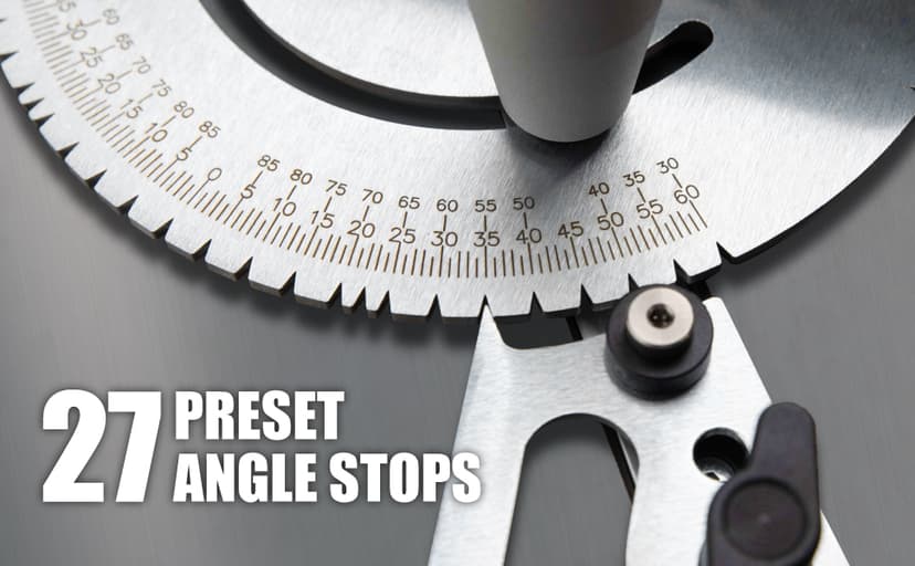 POWERTEC 71391 Table Saw Precision Miter Gauge System w/ 27 Angle Stops and 3/4”x 3/8”T-Slotted Miter Bar w/Removable T-Slot Plate; Includes 24”x 3” Multi T–Track Fence w/Scale, T-track Flip Stop
