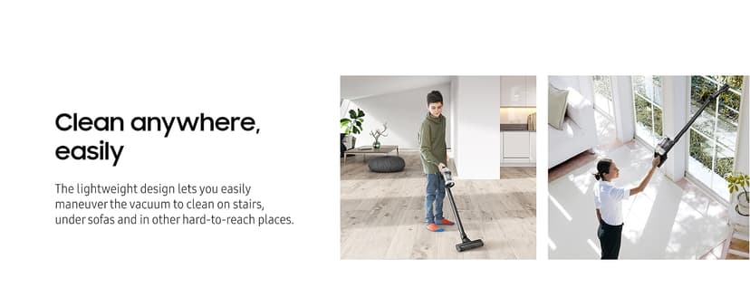 SAMSUNG BESPOKE Jet Cordless Stick Vacuum Cleaner w/ Clean Station, Powerful Multi-Surface Floor Cleaning for Carpet, Hardwood, Tile, 5-Layer Filter, Lightweight, VS20A9580VB/AA, 2023, Midnight Blue