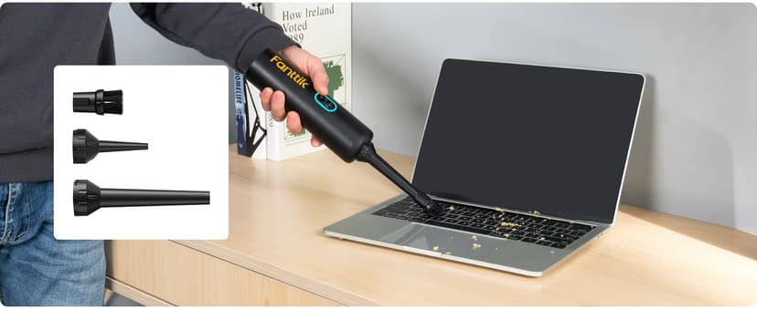 Fanttik Slim V8 Apex Car Vacuum, 4-in-1 Portable Mini Cordless Vacuum with 19000pa Suction Power, Type-C Charge, 2 Suction Modes, Handheld Vacuum for Car, Office Desk, Keyboards (Black)