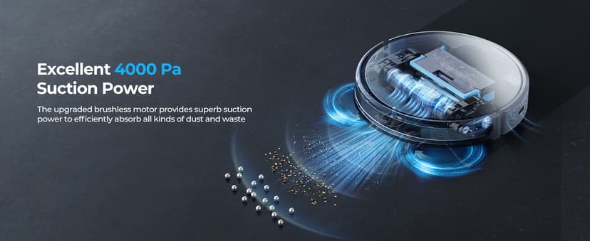 Robot Vacuum and Mop 4000Pa Suction, 3 in1 Robotic Vacuums with Self-Charging, App&Remote&Voice Control, Robot Vacuum for Pet Hair, Carpet, Hard Floor(White)