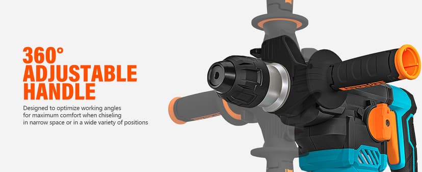 Berserker 1-1/4" SDS-Plus Rotary Hammer Drill with Vibration Control,Safety Clutch,12.5 Amp 4 Functions Corded Rotomartillo for Concrete-Including 3 Drill Bits,Flat Chisel,Point Chisel,Carrying Case