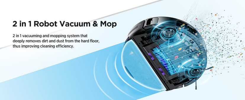 Eureka Robot Vacuum with Bagless Self Emptying Station, 2 in 1 Robotic Vacuum and Mop Combo, 60-Day Capacity, 4000Pa Suction, Auto Lifting Mop, LiDAR Navigation,NER E10s