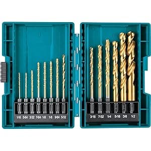 Makita B-65399 Impact Gold 14 Pc. Titanium Drill Bit Set, 1/4 In. Hex Shank