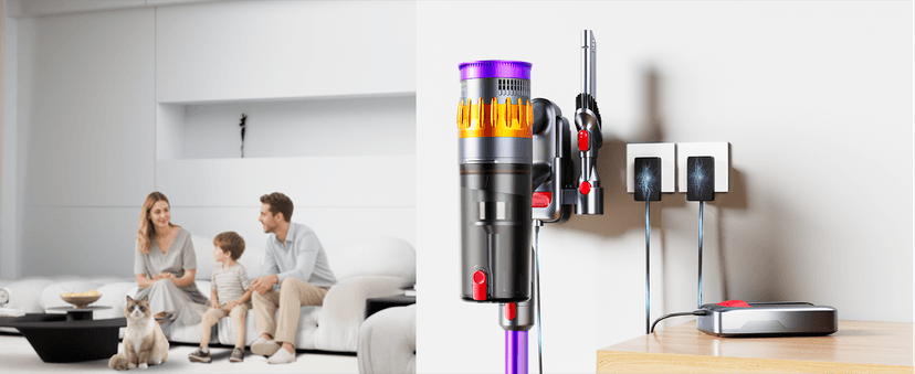 Cordless Vacuum Cleaner, 550W 48Kpa 70 Mins Vacuum Cleaners for Home, Self-Standing Stick Vacuum with Touch Screen, Wall Dock, Anti-Tangle Rechargeable Vacuum for Pet Hair Carpet Hardwood Floor