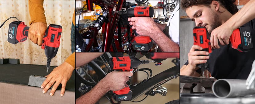 Cordless Impact Wrench, 1106 FT-lbs 1500Nm Brushless Impact Gun 1/2", 18V 2 * 5.0 Ah Multifunction Power Impact Driver for Home Car Truck Mower