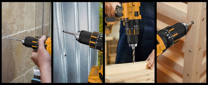 Cordless Hammer Drill Compatible with Dewalt 20V MAX Battery(No Battery)20V Brushless Drill, 1/2" Cordless Drill for Concrete with Variable Speed for Home Improvement, Woodworking, Metal