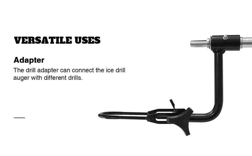 E-Drill Nylon Ice Auger Combo and Universal Adapter with 14” Extension (8-in)