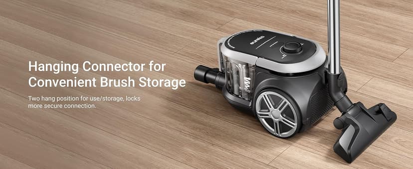 Eureka Bagless Canister Vacuum Cleaner, Lightweight Vac for Carpets and Hard Floors, Silver with Black, NEN180