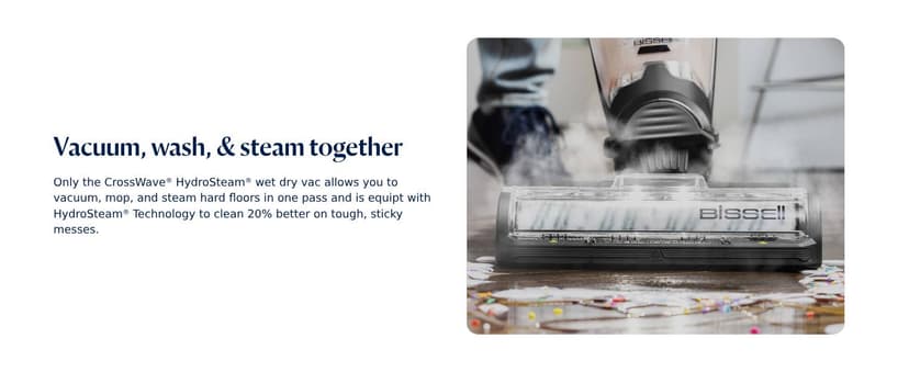 BISSELL® CrossWave® HydroSteam™ Deluxe Wet Dry Vac, Multi-Purpose Vacuum, Wash, and Steam, Formula Included, Green, 3515G