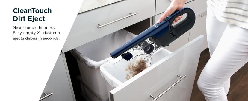 Shark CH964AMZ 2-in-1 Cordless & Handheld Vacuum Ultracyclone System, Ultra-Lightweight and Portable for Car and Home, Washable Filter, XL Dust Cup, Crevice Tool & Scrubbing Brush, Blue