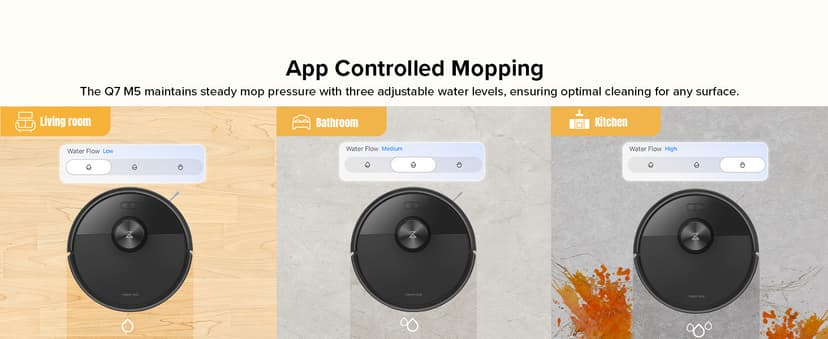 roborock Q7 M5 Robot Vacuum and Mop Combo, 10,000Pa HyperForce Suction, Robotic Vacuum Cleaner, Dual Anti-Tangle System, APP-Controlled Mopping, LiDAR Navigation, for Pet Hair and Carpet, Black