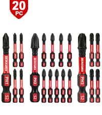 Impact Tough Magnetic Mixed 45Pack Insert Driver Bits, S2 Alloy Steel Screwdriver Power Bits Set with 1Pcs Impact Magnetic Bit Holder