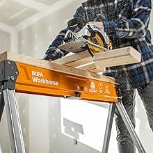 BORA Workhorse Saw Horses 2 Pack Folding Heavy Duty Sawhorse Pair - Heavy Duty Saw Horse for Contractors Portable Workbench - PM-3330T