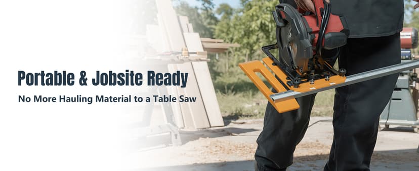 POWERTEC Circular Saw Guide Rail System – Rip-Cut Edge Guide Track for Straight Cuts in Plywood, Sheet Goods & Panels – Fits Left & Right Circular Saws – Portable Cutting Jig for Woodworking (72093)