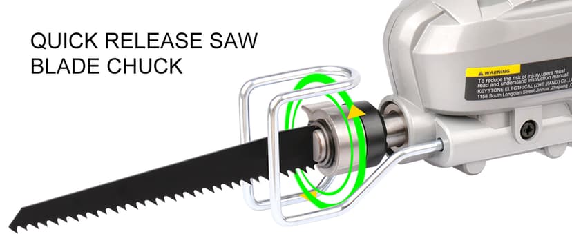 Reciprocating Saw, 5Amp 3000SPM Variable Speed Reciprocating Saw with 1/2" Stroke Length, 6Pcs Blades for Wood, Soft Metal, PVC Pipe Cutting