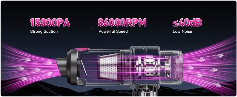 EYYA Handheld Car Vacuum Cleaner Cordless, 15000PA High Power Car Vacuum Cleaner & Air Duster, 4-in-1 Portable Mini Car Vacuum Cleaner with LED Light, Hand Held Vacuum Cleaner for Car Home Office