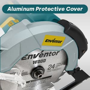 Enventor 7-1/4-Inch Circular Saw, 10A Pure Copper Motor Electric Circular Saws with Laser Guide, 2 Blade Saws (40T/24T), Adjust Cutting Angle from 0° to 90°, Single Handed Bevel, 5800RPM, Blue