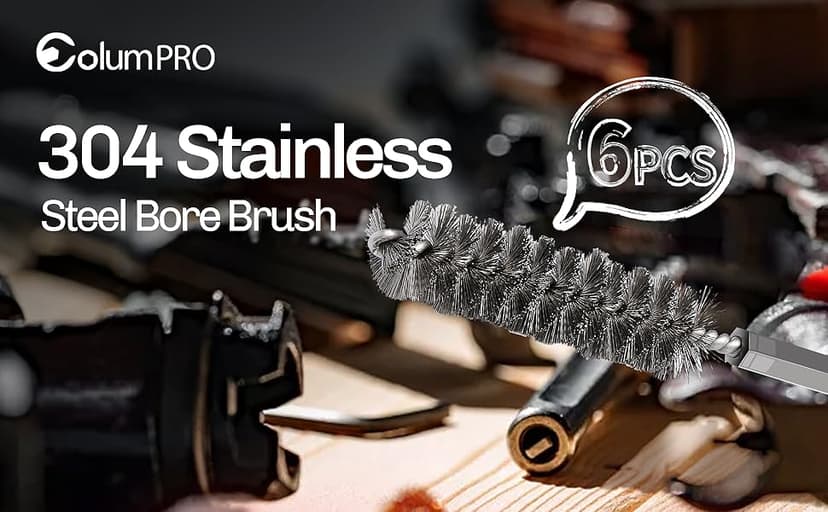 6PCS 304 Stainless Steel Bore Brush Copper Pipe Cleaner, Twisted Wire Drill Brush,1/4 Inch Hex Shank S2 Steel Handle, for Power Drill Plumbing Tools