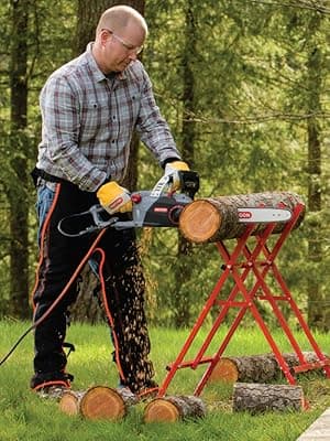 Oregon Steel Log Saw Horse, Foldable & Adjustable Sawbuck, 10 Inch Log Capacity, Folding Wood Cutting Stand, for Logging, Splitting & Firewood (584145)