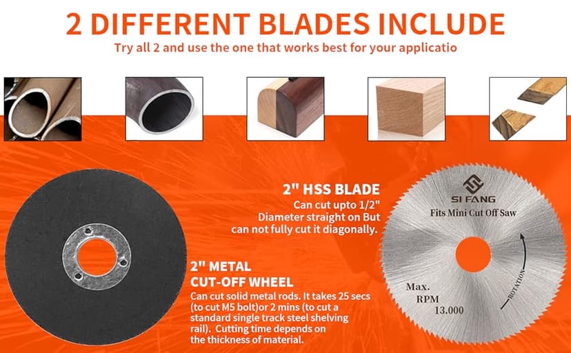 SI FANG Benchtop Cut-Off Saw Miniature Compound-Cutting, Mini Miter Chop Saw for Metal Wood Plastic Crafts Making Carbon Arrow Shafts Cutting, Max 45° Adjustable Small Electric Table Tool