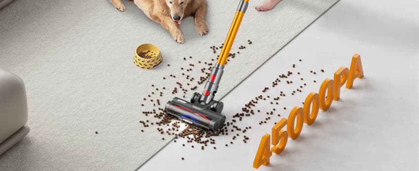 Cordless Vacuum Cleaner, 45Kpa 550W 65Mins Self-Standing Vacuum Cleaners for Home, Stick Vacuum with Touch Screen, Anti-tangle Brush, Rechargeable Vacuum Cordless for Pet Hair, Carpet, Hardwood Floor