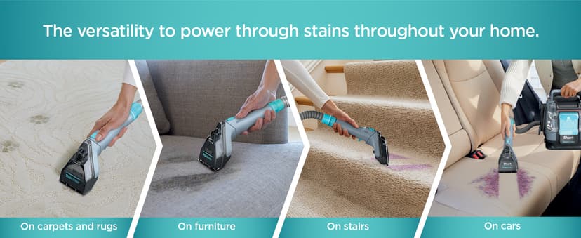 Shark StainStriker Portable Carpet Upholstery & Area Rug Cleaner, Bonus XL Tool & Full-Size Cleaning Solution, Stain & Odor Remover, Perfect for Car Interiors, 4 Cleaning Tools, Nordic Blue, PX202BRN