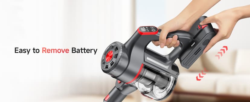 Cordless Vacuum Cleaner, 550W 45KPA Dual Motor Stick Vacuum for Home with 70mins Runtime, 6 LED Green Headlights, Self-Standing Design, V-Shaped Floor Brush for Carpet Tile Pet Hair Hardwood Floors