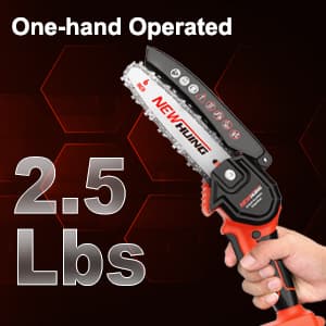 Mini Cordless Chainsaw Kit, Upgraded 6" One-Hand Handheld Electric Portable Chainsaw, 21V Rechargeable Battery Operated, for Tree Trimming and Branch Wood Cutting by New Huing