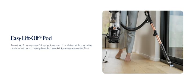 Bissell SurfaceSense Allergen Lift-Off Pet Upright Vacuum, with Tangle-Free Multi-Surface Brush Roll, LED Headlights, & Lift-Off Technology